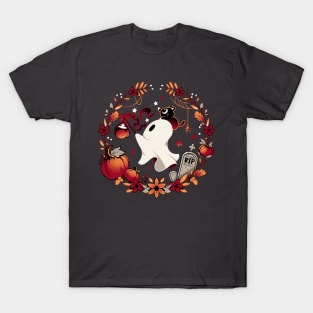 Spooky Wishes - Cute Halloween Ghost T-Shirt